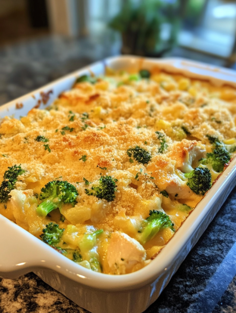 Chicken Broccoli and Cheddar Casserole