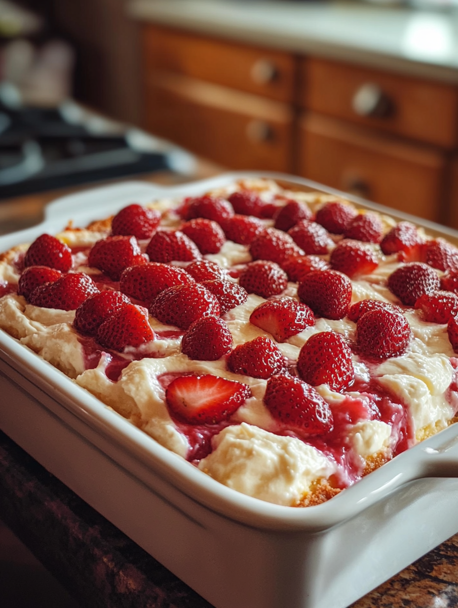 Craving a decadent dessert but short on time This Strawberry Cheesecake Dump Cake combines juicy strawberries, creamy cheesecake, and buttery cake layers in one effortless bake. Perfect for busy days, potlucks, or satisfying sweet cravings. Discover how to make this viral-worthy dessert with just 5 minutes of prep!