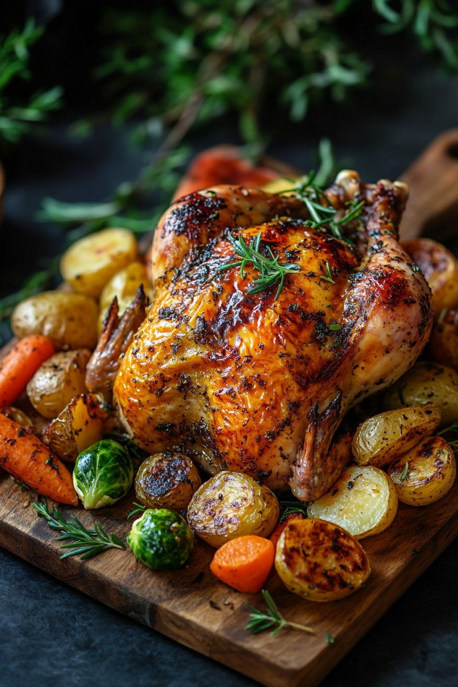 Garlic Butter Roast Chicken & Potatoes