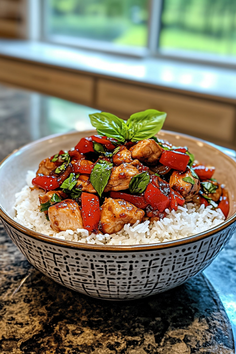 Spicy Thai Basil Chicken Stir-Fry Pad Krapow A Bold and Flavorful Asian Lunch