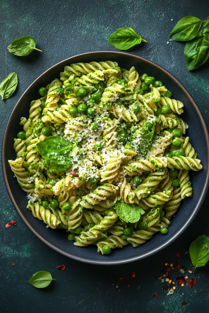 pea, mint, pasta, dinner, recipe