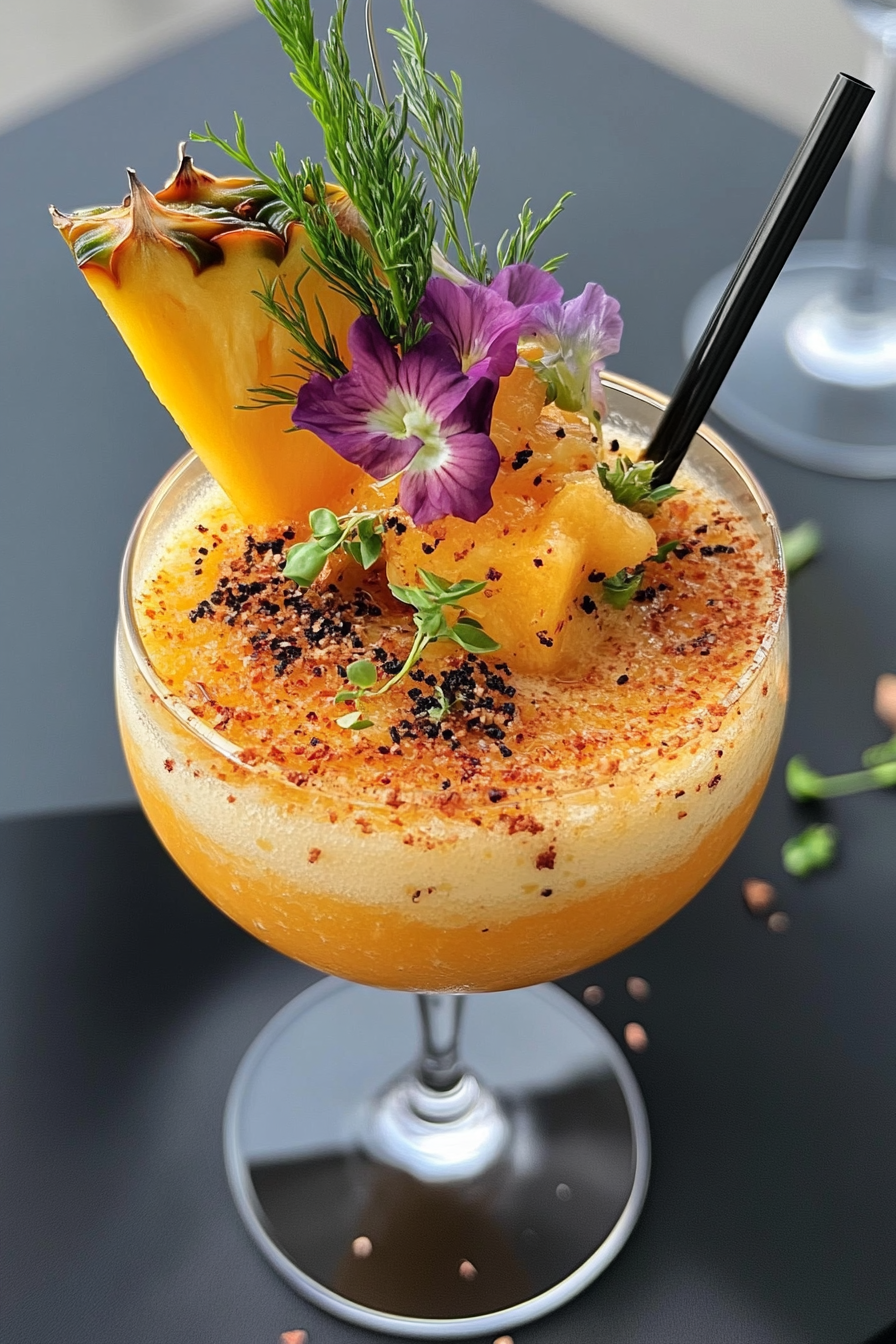 Tropical Mango-Pineapple Smoothie Juice Refreshing Summer Drink